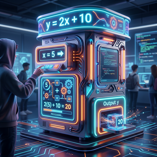 미래형 수학 자판기 내부 연산 이미지